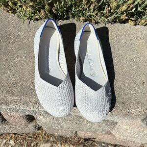 Rothy’s rounded toe ballet flat in a honeycomb type texture.